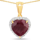 7.11 Carat Ruby and White Topaz .925 Sterling Silver Pendant-1