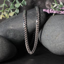 14k White Gold Classic Miami Cuban Solid Chain (5.00 mm)-5