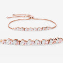 0.89 Carat Genuine Morganite and White Topaz .925 Sterling Silver Bracelet-4
