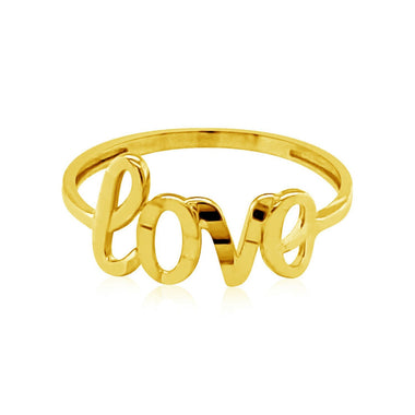 14k Yellow Gold Ring with Love - 0