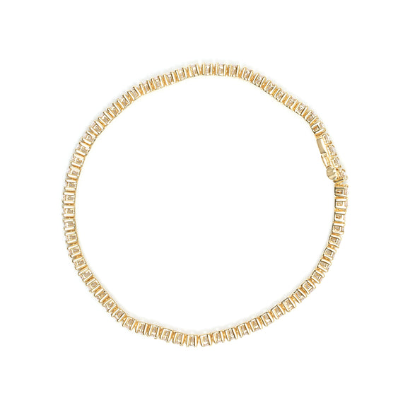 14K Yellow Gold 6.0 Cttw Classic 4 Prong Set Round Brilliant Cut Diamond Tennis Bracelet (K-L Color, VS2-SI1 Clarity) - 7.25"