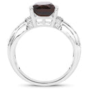 2.03 Carat Genuine Smoky Quartz & White Topaz .925 Sterling Silver Ring-2