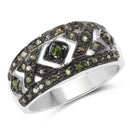 0.27 Carat Genuine Green Diamond .925 Sterling Silver Ring-1