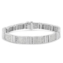 14K White Gold 7.0 Cttw Princess Cut Diamond 7" Alternating Vertical and Horizontal Rectangular Link Tennis Bracelet (H-I Color, SI2-I1 Clarity)-1