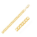 8.2mm 14k Yellow Gold Solid Curb Bracelet-4