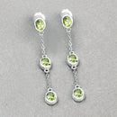 2.10 Carat Genuine Peridot .925 Sterling Silver Earrings-4