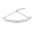 14K Rose Gold Plated .925 Sterling Silver 1/10 Cttw Diamond Alternating Swirl link Bolo Bracelet (I-J Color, I2-I3 Clarity) - 6" to 9" Adjustable-1