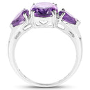 3.11 Carat Genuine Amethyst .925 Sterling Silver Ring-2