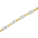 14K Two-Tone Gold 1.00 Cttw Princess-Cut Diamond Chain Link 7" Bracelet (H-I Color, SI1-SI2 Clarity)-4