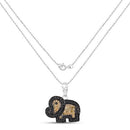 0.89 Carat Genuine Black Diamond and Yellow Diamond .925 Sterling Silver Pendant-2