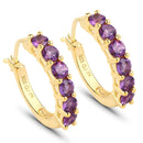 1.20 Carat Genuine Amethyst .925 Sterling Silver Earrings-1