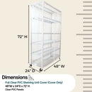 Storage Shelving Unit Cover, fits racks 48"W x 24"D x 72"H All Clear See Through PVC-3