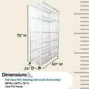 Storage Shelving Unit Cover, fits racks 60" W x 24 D x 72 H All Clear PVC-3