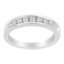 18K White Gold Round Diamond 1/2 Cttw Channel Band Ring-7