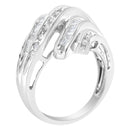 10K White Gold Round and Baguette Cut Diamond Channel Ring (3/4 Cttw, H-I Color, SI2-I1 Clarity) - Size 7-9