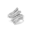 10K White Gold 1/2 Cttw Diamond Bypass Cocktail Ring-1