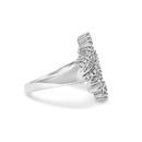 10K White Gold 1/2 Cttw Diamond Bypass Cocktail Ring-2