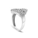 10K White Gold 1/2 Cttw Diamond Bypass Cocktail Ring-4
