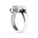 14K White Gold 1.00 Cttw Baguette and Princess-Cut Diamond Cocktail Art Deco Style Ring (H-I Color, SI1-SI2 Clarity) - Size 7-7