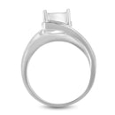 10K White Gold 1/3 Cttw Invisible Set Princess-cut Diamond Cluster Bypass Ring (H-I Color, SI1-SI2 Clarity) - Ring Size 7-9