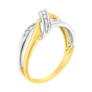 10K Yellow and White Gold 1/20 Cttw Round-Cut Diamond Bypass Ring (I2 Color, I-J Clarity)-8