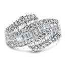 14K White Gold Diamond Cocktail Ring Band (1 3/4 Cttw, H-I Color, SI2-I1 Clarity) - Size 6-1/2-6