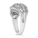 14K White Gold Diamond Cocktail Ring Band (1 3/4 Cttw, H-I Color, SI2-I1 Clarity) - Size 6-1/2-9