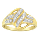 10K Yellow Gold Plated .925 Sterling Silver 1.0 Cttw Diamond Flower Cluster Open Halo Floral Ring (J-K Color, I2-I3 Clarity) - Size 6-6