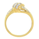 10K Yellow Gold Plated .925 Sterling Silver 1.0 Cttw Diamond Flower Cluster Open Halo Floral Ring (J-K Color, I2-I3 Clarity) - Size 6-8