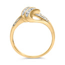 10K Yellow Gold Plated .925 Sterling Silver 1.0 Cttw Diamond Flower Cluster Open Halo Floral Ring (J-K Color, I2-I3 Clarity) - Size 6-9