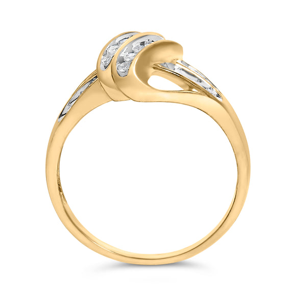 10K Yellow Gold Plated .925 Sterling Silver 1.0 Cttw Diamond Flower Cluster Open Halo Floral Ring (J-K Color, I2-I3 Clarity) - Size 6