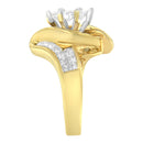 14K Yellow Gold Princess, Baguette, and Pie cut Diamond Marquise Shaped Ring (1 1/4 Cttw, G-H Color, SI1-SI2 Clarity) - Size 5-1/2-10