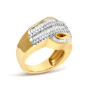 14K Yellow Gold 1.0 Cttw Diamond Wave Design Band Ring-3