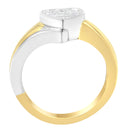14K Two-Toned Gold Princess-Cut Diamond Heart Promise Ring (1/4 Cttw, H-I Color, I1-I2 Clarity) - Size 6-7