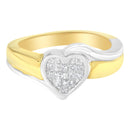 14K Two-Toned Gold Princess-Cut Diamond Heart Promise Ring (1/4 Cttw, H-I Color, I1-I2 Clarity) - Size 6-9
