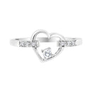 14K White Gold 1/8 Cttw Channel Set Round-Cut Diamond Heart Ring (H-I Color, SI2-I1 Clarity)-5