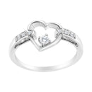 14K White Gold 1/8 Cttw Channel Set Round-Cut Diamond Heart Ring (H-I Color, SI2-I1 Clarity)-6