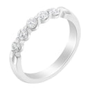 14K White Gold 1/2 cttw Diamond 5-Stone Band Ring (H-I Clarity, SI2-I1 Color) - Size 7-7