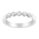 14K White Gold 1/2 cttw Diamond 5-Stone Band Ring (H-I Clarity, SI2-I1 Color) - Size 7-6