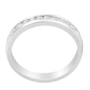 18K White Gold 1/4 Cttw Channel Set Brilliant Round-Cut Diamond Classic 11 Stone Wedding Band Ring (E-F Color, I1-I2 Clarity) - Size 5-6