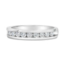 IGI Certified 1/2 Cttw Round Brilliant Cut Diamond 18K White Gold Channel Set Eternity Style Wedding Band Ring (H-I Color, I1-I2 Clarity) - Size 7-6