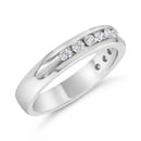 IGI Certified 1/2 Cttw Round Brilliant Cut Diamond 18K White Gold Channel Set Eternity Style Wedding Band Ring (H-I Color, I1-I2 Clarity) - Size 7-8