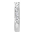 IGI Certified 1.0 Cttw Diamond 18K White Gold Channel-Set Half-Eternity Band Wedding Ring (E-F Color, I1-I2 Clarity) - Size 5-1/2-11