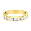 IGI Certified 18K Yellow Gold 1.0 Cttw Channel Set Round-Cut Diamond 11 Stone Anniversary/Wedding Band Ring (I-J Color, I1-I2 Clarity) - Size 9.5-7