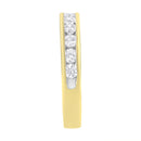 IGI Certified 18K Yellow Gold 1.0 Cttw Channel Set Round-Cut Diamond 11 Stone Anniversary/Wedding Band Ring (I-J Color, I1-I2 Clarity) - Size 9.5-11