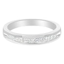 .925 Sterling Silver 1/2 Cttw Princess-Cut Diamond Channel-Set Half-Eternity Wedding or Anniversary Band Ring (H-I Color, I2 Clarity) - Size 6-5