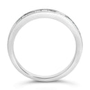 .925 Sterling Silver 1/2 Cttw Princess-Cut Diamond Channel-Set Half-Eternity Wedding or Anniversary Band Ring (H-I Color, I2 Clarity) - Size 6-9