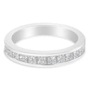 Women's 18K White Gold Princess Cut Diamond Band Ring (1 Cttw, G-H Color, SI1-SI2 Clarity) - Size 6-5