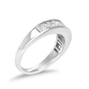 14K White Gold Alternating 1.0 Cttw Round and Baguette Diamond Channel Band Ring-3