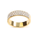 14K Yellow Gold Pave Set 3/4 cttw Multi Row Diamond Band Ring  (H-I Color, SI2-I1 Clarity) - Size 7-5